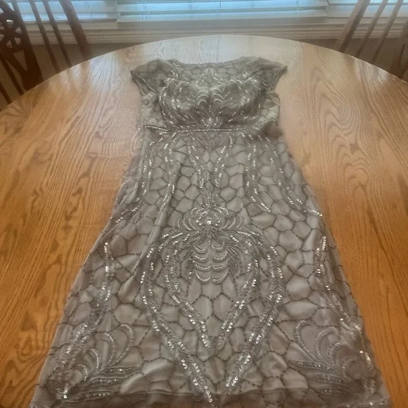 Sue Wong Nocturne Lace Beaded Sequined Sleeveless Cocktail Sheath Dress 4 - Picture 2 of 10